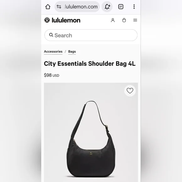 Lululemon City Essentials Shoulder Bag 4L Black NWT - Picture 12 of 15